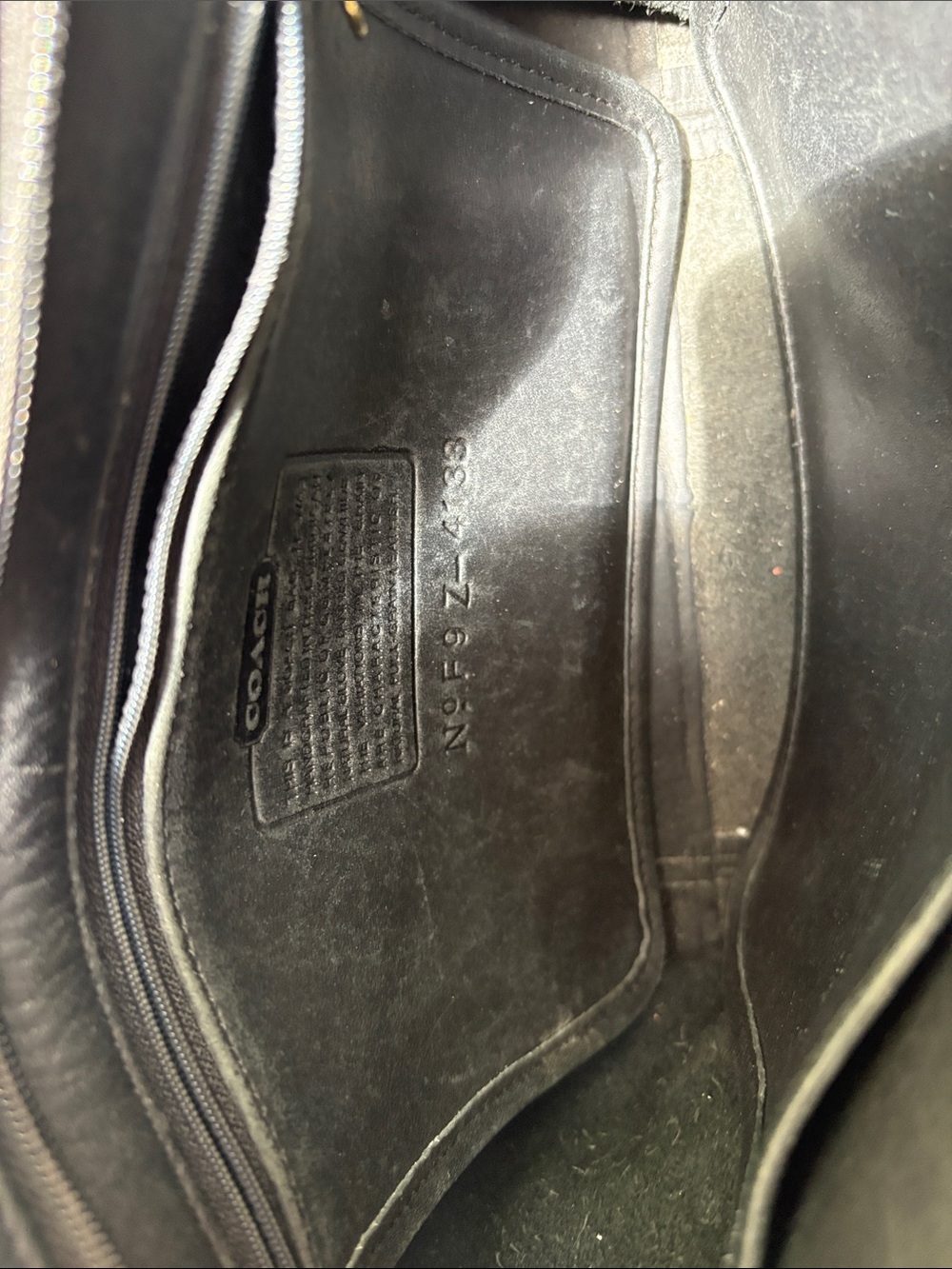 Vintage Coach Mini Waverly Tote 4133 Black Leather, Brass Hardware - Very Good! - Picture 6 of 8
